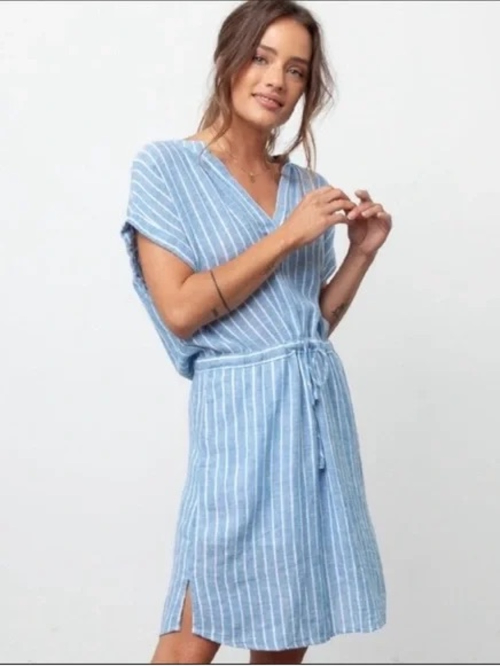 Rails Emma St Germain Striped Blue and White Dress Medium